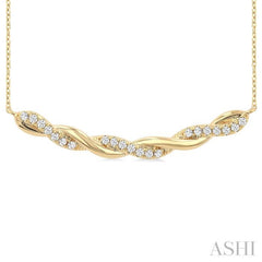 1/3 Ctw Round Cut Diamond Twisted Fashion Necklace in 14K Yellow Gold