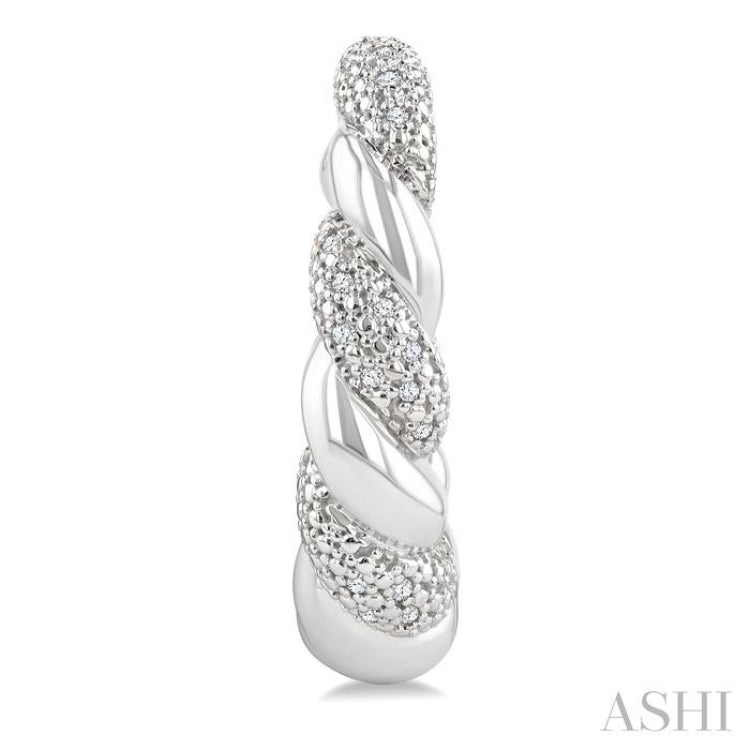 1/10 Ctw Single Cut Diamond Rope Earrings in Sterling Silver