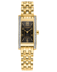 LDS GOLD TONE PETITE PALIDORO WATCH BLACK FACE