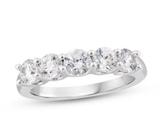 14KW 1/2CTW 5 STONE RB DIA BAND SZ 7